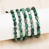 Dyed Natural Imperial Jasper Beads Braided Bead Bracelets for Men Women BJEW-D360-01B-1