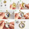 CHGCRAFT DIY Flat Round Pendant Brooch Making Kits DIY-CA0004-03-6