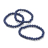 Natural Lapis Lazuli Beaded Stretch Bracelets BJEW-D446-B-41-1