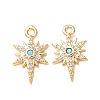 Brass Micro Pave Light Sky Blue Cubic Zirconia Pendants CU-K002-27A-G-1