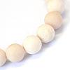 Frosted Natural Fossil Round Bead Strands G-E334-4mm-22-2