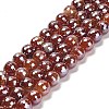 Electroplated Natural Agate Round Beads Strands G-L598-A01-03C-1