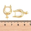 Brass Micro Pave Clear Cubic Zirconia Hoop Earring Findings KK-Z158-04G-3