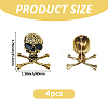 4Pcs Skull Zinc Alloy Brooches for Backpack Clothes JEWB-FH0002-04AG-2