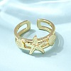 Brass Cuff Rings for Women RJEW-H262-06E-G-1