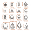 96Pcs 16 Style Tibetan Style Alloy Chandelier Component Links FIND-TA0002-58-11