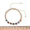 2Pcs Adjustable Natural Green Jade Imitation Tourmaline & Brass Beads Braided Bead Bracelets for Women BJEW-JB13542-01-3