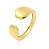 304 Stainless Steel Teardrop Open Cuff Ring for Women RJEW-S406-01G-06-1