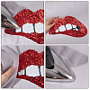 Gorgecraft 6Pcs 2 Colors Lip Shape Sequin Embroidery Cloth Iron On Patches PATC-GF0001-08-6