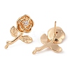 Brass Micro Pave Cubic Zirconia Studs Earrings Finding LS-KK-N256-11G-2