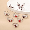 8Pcs Alloy Rhinestone Cuff Rings PW-WG5A2E6-01-2