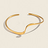 Minimalist Wave Shape 304 Stainless Steel Open Cuff Bracelets for Women XJ3196-1