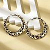 Leopard Print Alloy Hoop Earrings for Women EJEW-K304-03G-3