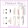 2 Bags 2 Styles Alloy Charm Safety Pin Brooches JEWB-ME0001-05-2