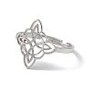 Sailor's Knot 304 Stainless Steel Hollow Adjustable Ring for Women RJEW-E073-04P-2