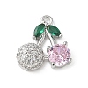 Brass Micro Pave Cubic Zirconia Pendants KK-P290-02B-P-1