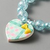 Cute Plastic Charm Stretch Bracelet with Round Beaded for Women BJEW-TAC0009-02A-2