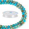 DIY Natural Regalite/Imperial Jasper/Sea Sediment Jasper Beads Bracelets  Making KIts DIY-TA0002-69A-2