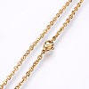 Ion Plating(IP) 304 Stainless Steel Cable Chains Necklaces NJEW-F226-04G-04-2