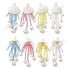 4Pcs 4 Colors Glass Seed Beaded Jellyfish Pendants PALLOY-FS00049-1