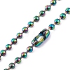 Ion Plating(IP) 304 Stainless Steel Ball Chain Necklaces for Women NJEW-G135-01E-RC-2