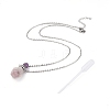 Natural Fluorite Openable Perfume Bottle Pendant Necklaces NJEW-E150-01D-P-1