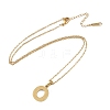 Ion Plating(IP) Initial Letter 304 Stainless Steel Pendant Necklaces NJEW-M199-01G-O-3