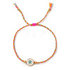Brass Enamel White Evil Eye Link Braclets FV7122-3-1