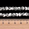 Floral Printed Porcelain Beads PORC-L004-6mm-07-3