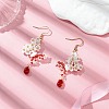 Handmade Glass Seed Beads Flower Dangle Earrings EJEW-MZ00362-02-1