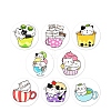 Round Paper Cat in Cup Cartoon Sticker Rolls X-PW-WG36611-01-4