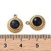 Synthetic Blue Goldstone Half Round Charms STAS-L022-399G-02-3