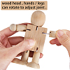 Gorgecraft Unfinished Blank Wooden Robot Toys AJEW-GF0001-15-4