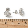 Brass Micro Pave Clear Cubic Zirconia Stud Earrings EJEW-R009-02P-5