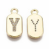 Brass Micro Pave Clear Cubic Zirconia Pendants KK-S360-052Y-NF-2