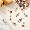 18Pcs 6 Styles Alloy Enamel & Crystal Rhinestone European Dangle Charms FIND-YW0006-85-4
