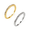 2Pcs 2 Colors Alloy with Crystal Rhinestone Finger Rings RJEW-TADJ0001-01A-2