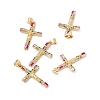 Rack Plating Brass Micro Pave Cubic Zirconia Pendants ZIRC-C040-46G-01-4