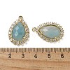 Natural Flower Amazonite Faceted Teardrop Pendants G-I375-01G-20-3