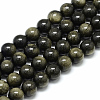 Natural Golden Sheen Obsidian Beads Strands X-G-S150-20-10mm-1
