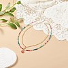 Teardrop Natural Agate Beads & White Jade Pendant Necklace Sets NJEW-JN04093-2