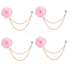 4Pcs Polyester Rose Flower Lapel Pin Backs JEWB-FH0002-09A-1