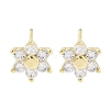 Brass Micro Pave Clear Cubic Zirconia Stud Earrings for Women EJEW-S217-E03-1