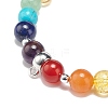 5Pcs 5 Style Natural & Synthetic Mixed Gemstone Round Beaded Stretch Bracelets Set with Alloy Tube Bails BJEW-JB08920-5