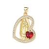 Brass Micro Pave Cubic Zirconia Pendants KK-L243-05G-01-1