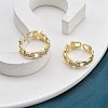 Rack Plating Brass Micro Pave Clear Cubic Zirconia Cuff Finger Rings for Women RJEW-M028-44G-5