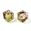 Two Tone Transparent Spray Painted Acrylic Beads ACRP-T005-26J-2