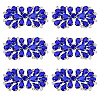 6Pcs Flower Glass Rhinestone Cabochons DIY-FG0010-18C-1