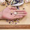 Cheriswelry 12 Strands 12 Styles Baking Painted Pearlized Glass Pearl Round Bead Strands HY-CW0001-03B-7