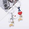 WEWAYSMILE 2 pcs Dog Keychain Car Keychain Pet Pendant Key-Ring Lovely Dog Key-ring Portable Metal Keychain Gift for Pet Lover Birthday Puppy Theme Party Supplies (Yellow Corgi) JX789A-3